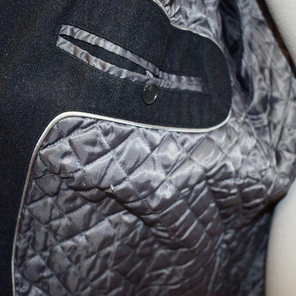 Calvin Klein Black Wool-blend Zip-up/Snap Over Coat - Picture 11 of 12
